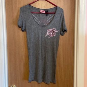 Harley Davidson dark grey T-shirt with pink bling accents size l
